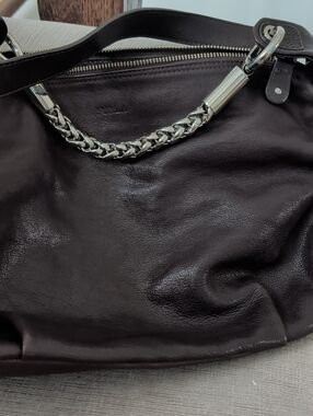 Furla Dark Brown Leather Hobo Bag